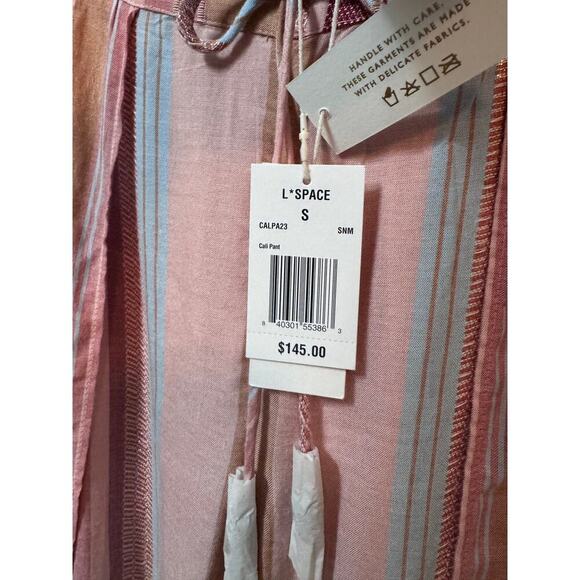 NWT L. Space Stripe Front Slit Split Leg Cali Pants Size S - Picture 10 of 11